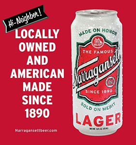 El primer anuncio fue de la cerveza Narragansett